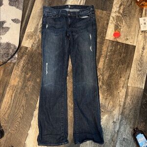 7 For All Mankind Dark Blue Boot Cut Jeans